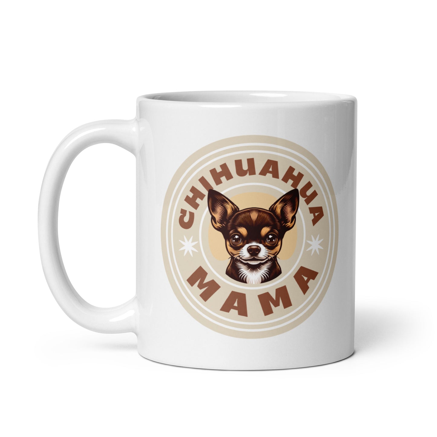 white-glossy-chihuahua mama mug-white-11-oz-handle-on-left