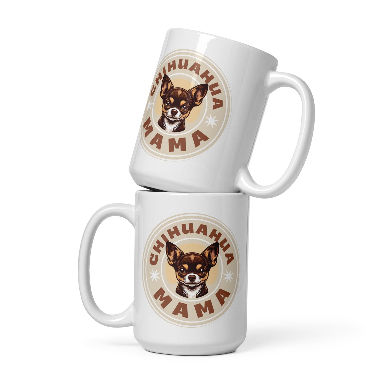 Chihuahua Mama - (Brown) Adorable White Mug for Chihuahua Moms