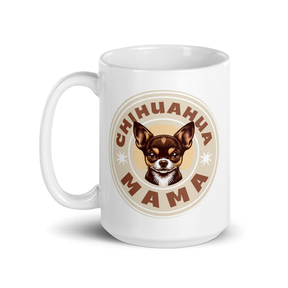 white-glossy-chihuahua mama mug-white-15-oz-handle-on-left