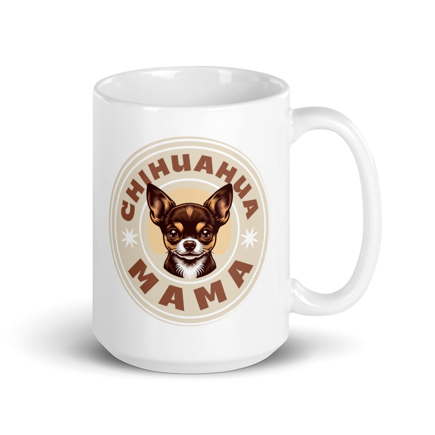 Chihuahua Mama - (Brown) Adorable White Mug for Chihuahua Moms