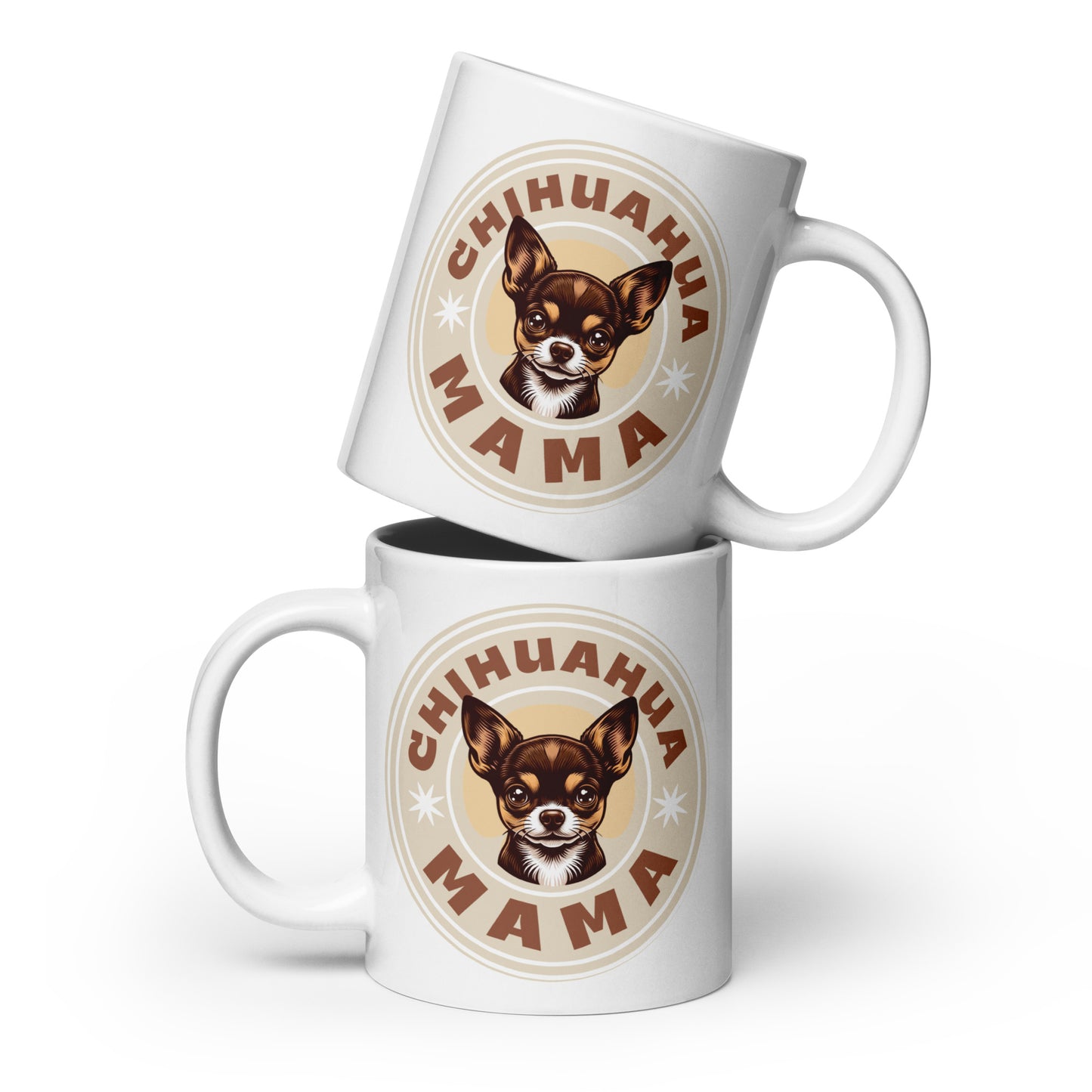 Chihuahua Mama - (Brown) Adorable White Mug for Chihuahua Moms