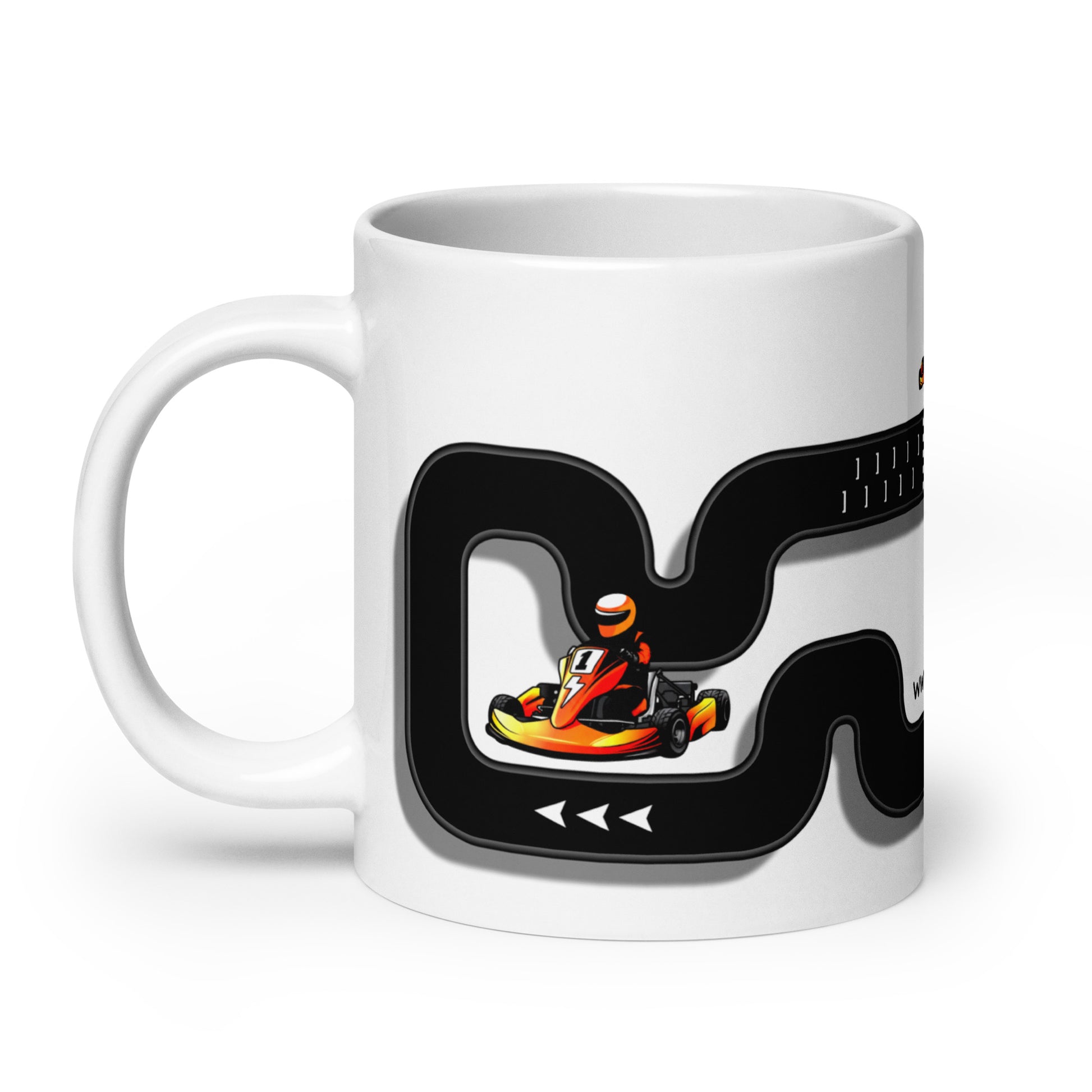 electric-karting-white-glossy-mug-with-track-layout-20-oz-handle-on-left-Dreamy Phoenix